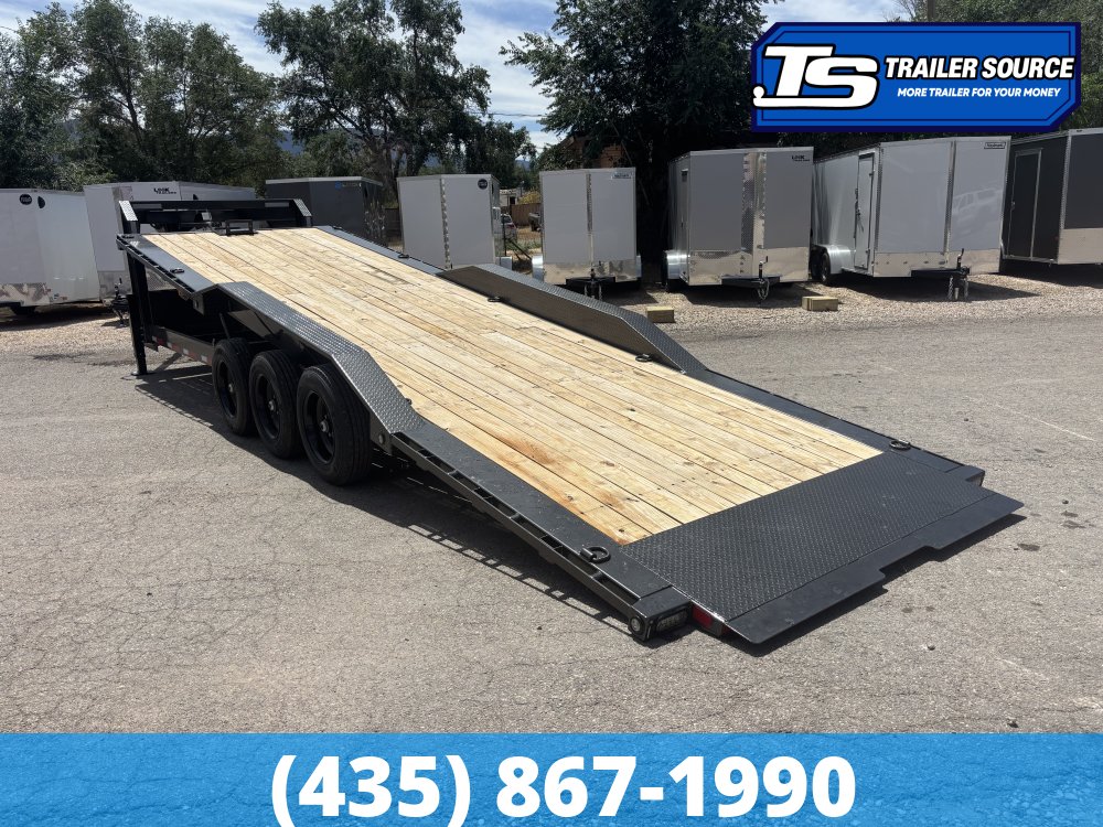 8.5x28 Maxx-D T8X Gooseneck Wide Body Power Tilt Trailer - 24K GVWR - 18 Ply Tires, Winch Plate