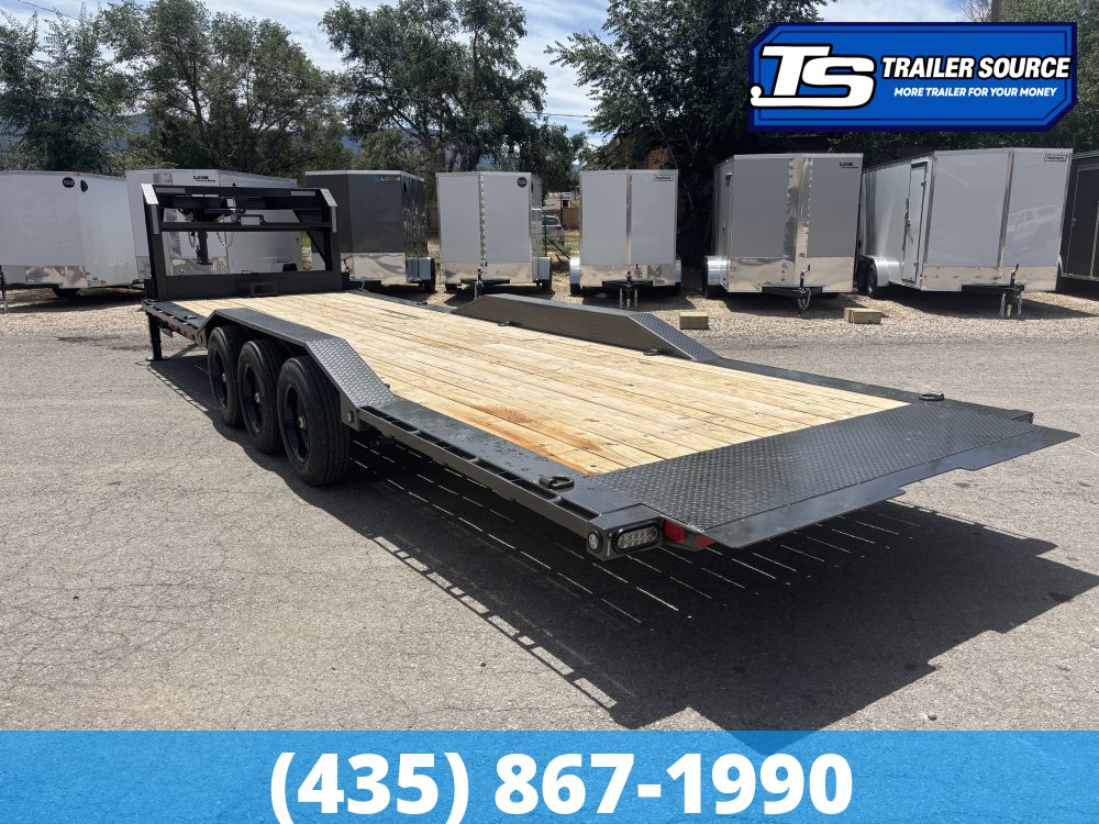 8.5x28 Maxx-D T8X Gooseneck Wide Body Power Tilt Trailer - 24K GVWR - 18 Ply Tires, Winch Plate