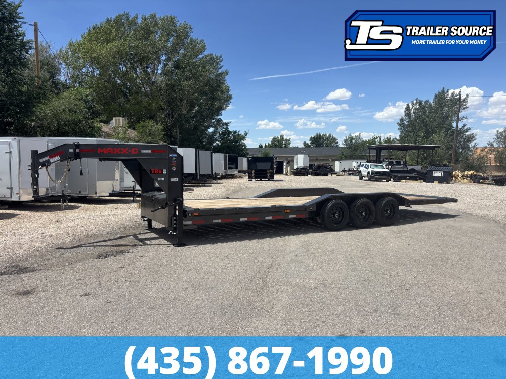 8.5x28 Maxx-D T8X Gooseneck Wide Body Power Tilt Trailer - 24K GVWR - 18 Ply Tires, Winch Plate