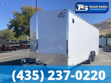 8.5x20 American Hauler Mach Enclosed Car Hauler Trailer - 7'6" Interior - 10K GVWR - .080 PolyCor, Framed and Wired for AC, Insulated Roof, Ramp Door, Rear Spoiler w/ Load Lights, 