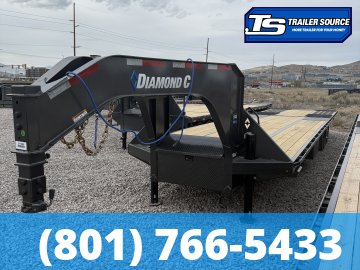 8.5x35 Diamond C FMAX-HDT 216 Gooseneck Hydraulic Dovetail Equipment Trailer - 40K GVWR - HDSS (Hutch) Suspension, Hydraulic Disc Brakes, Hydraulic Jack(s)