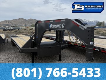 8.5x35 Diamond C FMAX-HDT 216 Gooseneck Hydraulic Dovetail Equipment Trailer - 40K GVWR - HDSS (Hutch) Suspension, Hydraulic Disc Brakes, Hydraulic Jack(s)