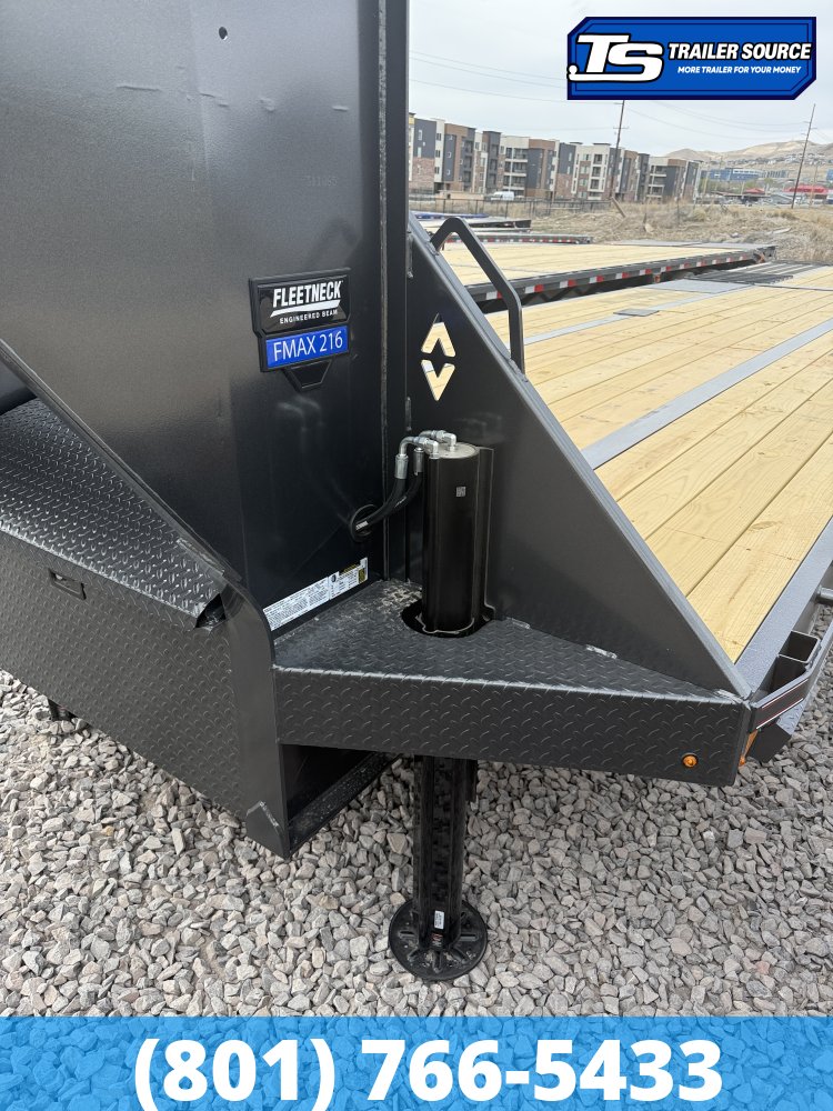 8.5x35 Diamond C FMAX-HDT 216 Gooseneck Hydraulic Dovetail Equipment Trailer - 40K GVWR - HDSS (Hutch) Suspension, Hydraulic Disc Brakes, Hydraulic Jack(s)