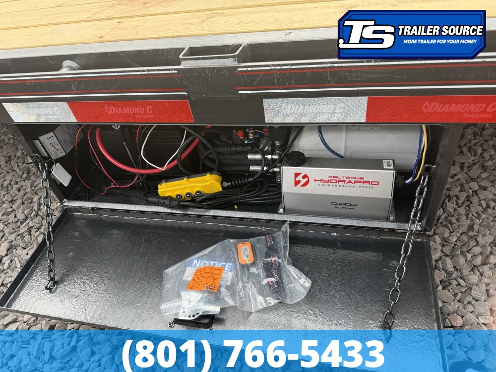 8.5x35 Diamond C FMAX-HDT 216 Gooseneck Hydraulic Dovetail Equipment Trailer - 40K GVWR - HDSS (Hutch) Suspension, Hydraulic Disc Brakes, Hydraulic Jack(s)