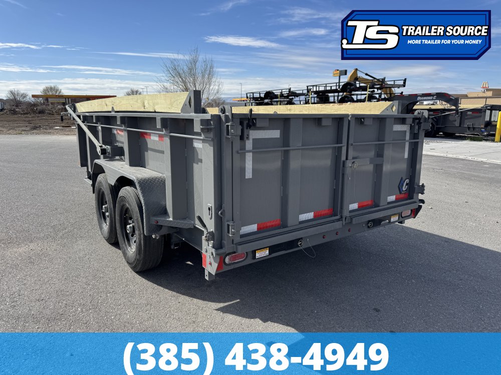 7x14 Diamond C LPT 207 Dump Trailer - 32" Sides - 15.5K GVWR - 14 Ply Tires, Long Arm Tarp