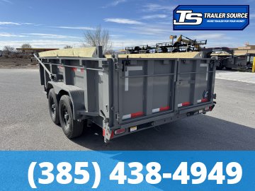 7x14 Diamond C LPT 207 Dump Trailer - 32" Sides - 15.5K GVWR - 14 Ply Tires, Long Arm Tarp