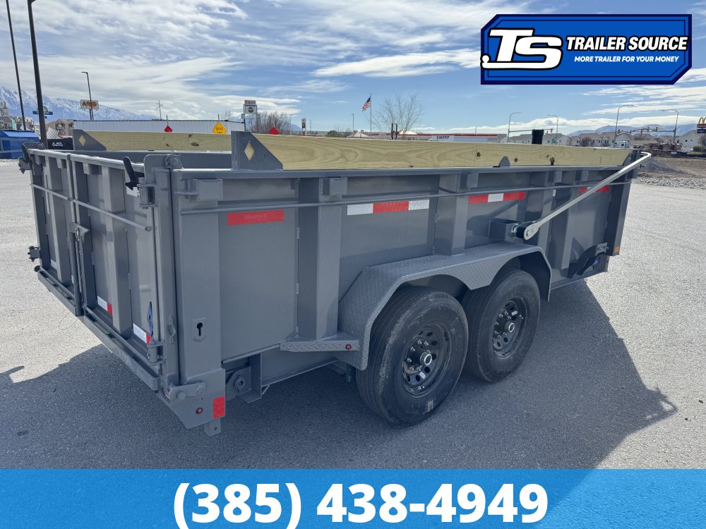 7x14 Diamond C LPT 207 Dump Trailer - 32" Sides - 15.5K GVWR - 14 Ply Tires, Long Arm Tarp