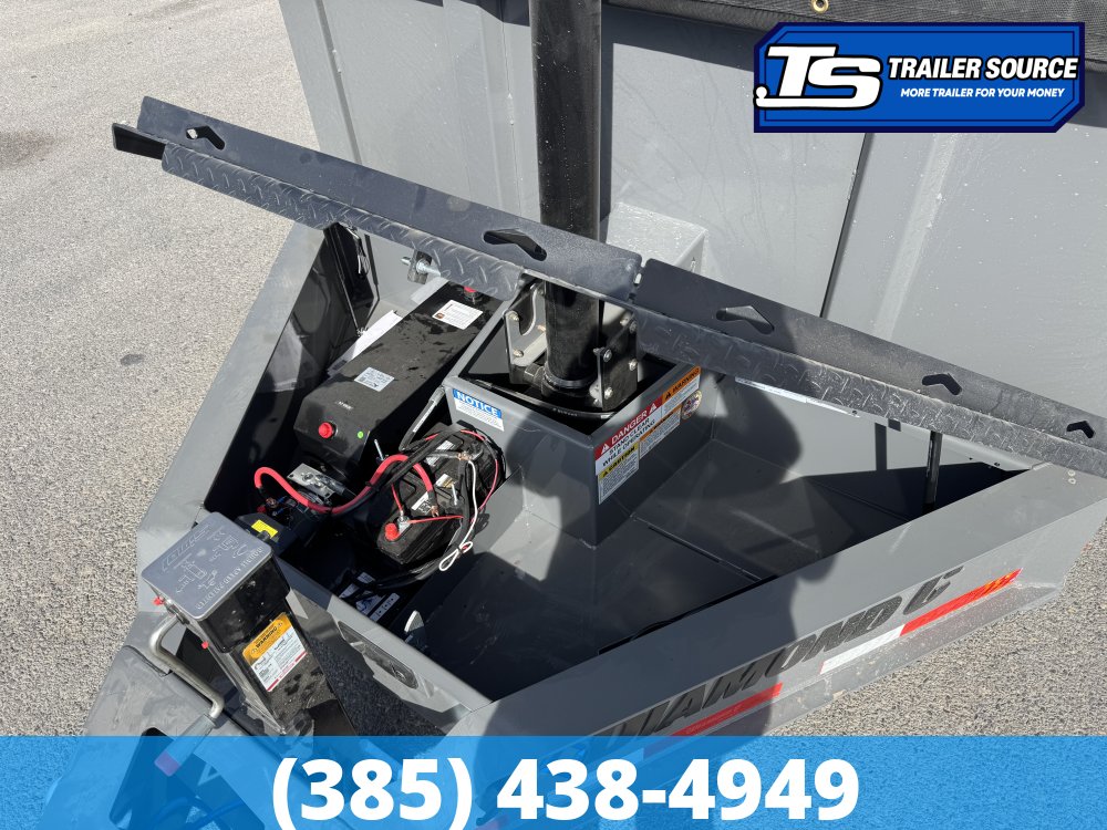 7x14 Diamond C LPT 207 Dump Trailer - 32" Sides - 15.5K GVWR - 14 Ply Tires, Long Arm Tarp