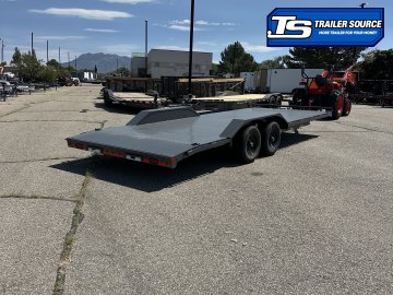 8.5x22 Lamar CC Wide Body w/ Drive Over Fenders Flatbed Car Hauler Trailer - 10K GVWR - D-Rings, Full Steel Floor