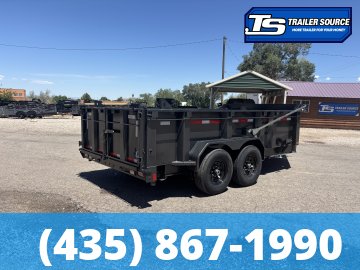 7x14 Diamond C LPT 207 Dump Trailer - 32" Sides - 15.5K GVWR - 14 Ply Tires, Board Brackets, Long Arm Tarp