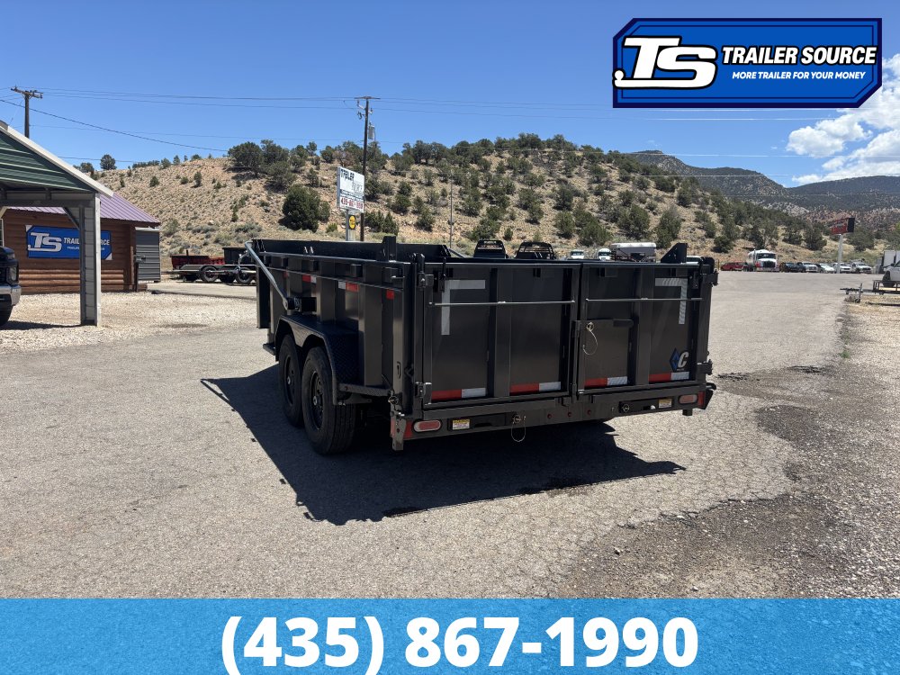7x14 Diamond C LPT 207 Dump Trailer - 32" Sides - 15.5K GVWR - 14 Ply Tires, Board Brackets, Long Arm Tarp