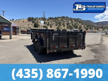 7x14 Diamond C LPT 207 Dump Trailer - 32" Sides - 15.5K GVWR - 14 Ply Tires, Board Brackets, Long Arm Tarp