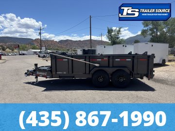 7x14 Diamond C LPT 207 Dump Trailer - 32" Sides - 15.5K GVWR - 14 Ply Tires, Board Brackets, Long Arm Tarp