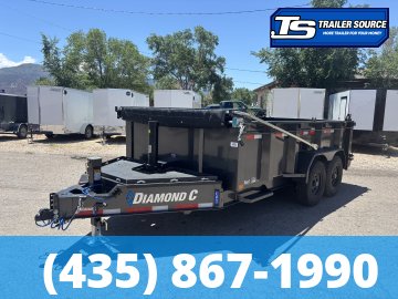 7x14 Diamond C LPT 207 Dump Trailer - 32" Sides - 15.5K GVWR - 14 Ply Tires, Board Brackets, Long Arm Tarp