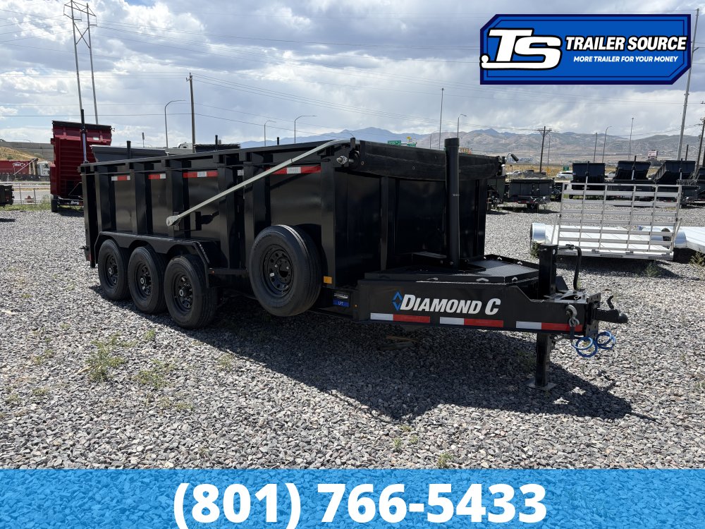 7x16 Diamond C LPT 307 Dump Trailer - 24K GVWR - Stabilizer Jacks