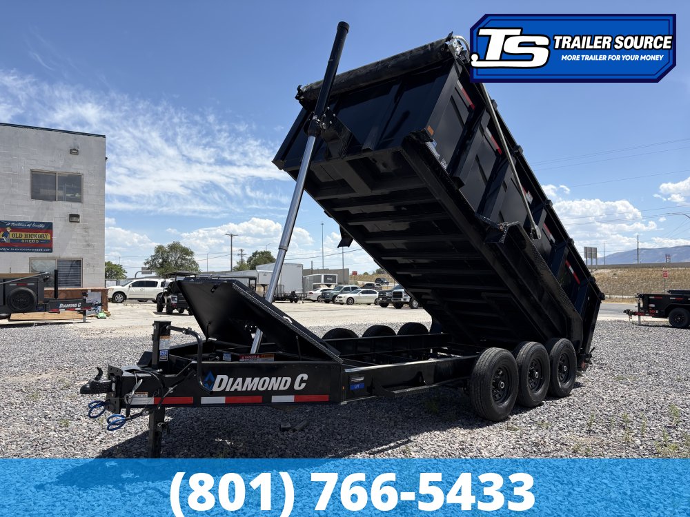 7x16 Diamond C LPT 307 Dump Trailer - 24K GVWR - Stabilizer Jacks