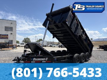 7x16 Diamond C LPT 307 Dump Trailer - 24K GVWR - Stabilizer Jacks