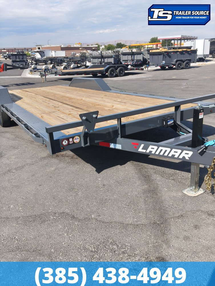 8.5x22 Lamar CC Wide Body w/ Drive Over Fenders Flatbed Car Hauler Trailer - 10K GVWR -
