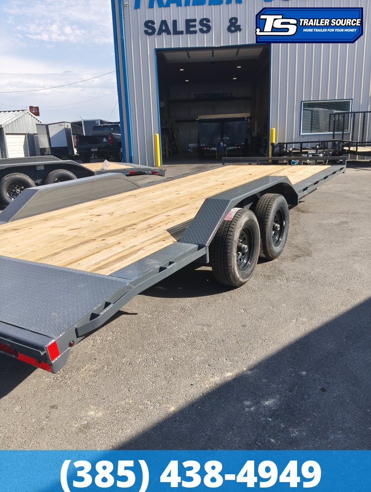 8.5x22 Lamar CC Wide Body w/ Drive Over Fenders Flatbed Car Hauler Trailer - 10K GVWR -