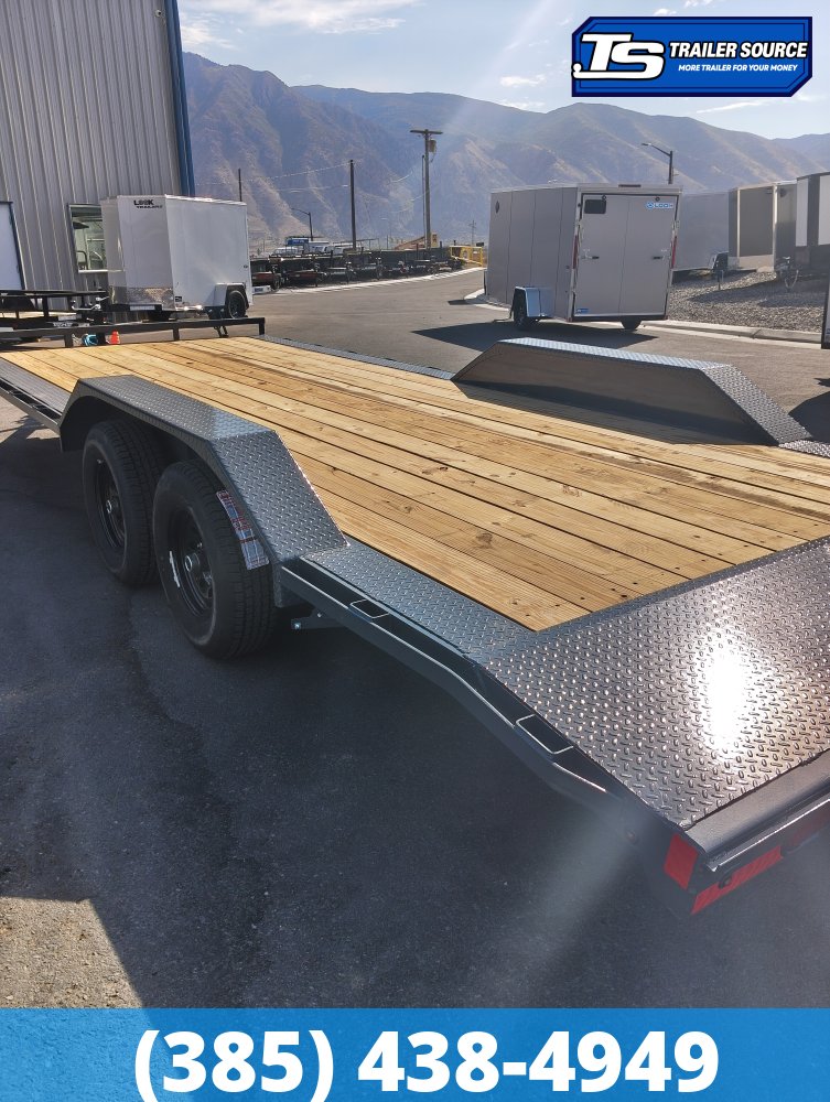 8.5x22 Lamar CC Wide Body w/ Drive Over Fenders Flatbed Car Hauler Trailer - 10K GVWR -