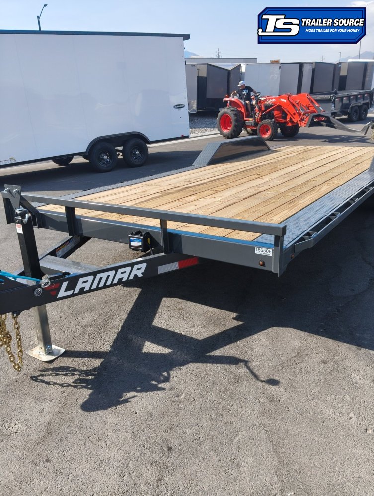 8.5x22 Lamar CC Wide Body w/ Drive Over Fenders Flatbed Car Hauler Trailer - 10K GVWR -