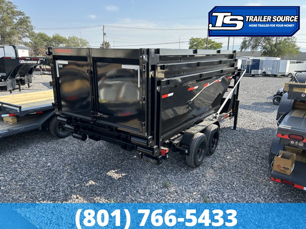 Maxx-D ROX Gooseneck 7x14 ft Roll Off Trailer  17.5K GVWR Electric Tarp