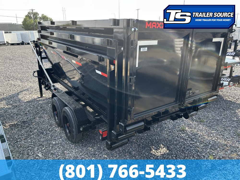 Maxx-D ROX Gooseneck 7x14 ft Roll Off Trailer  17.5K GVWR Electric Tarp