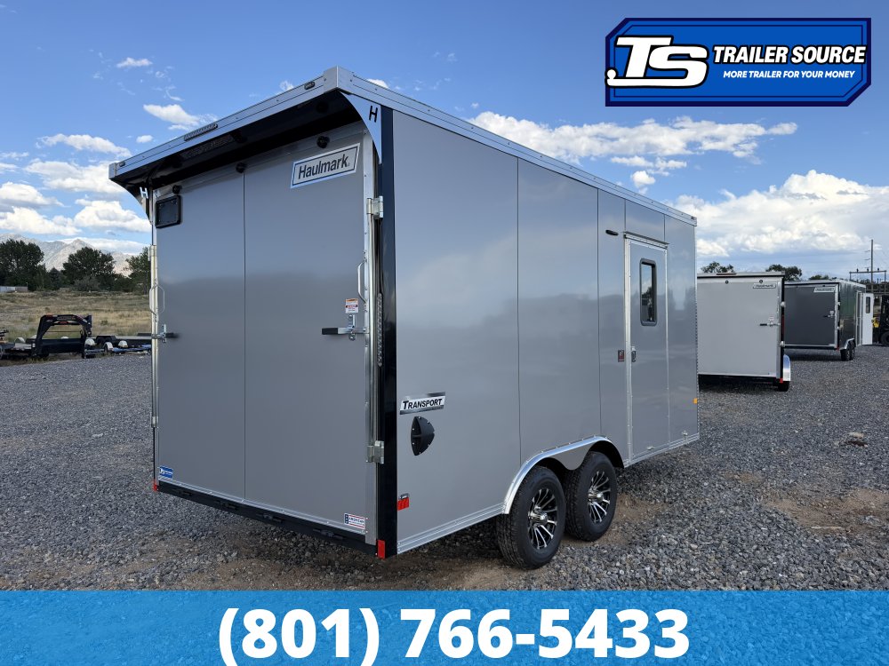 8.5x16 Haulmark Transport Canyon Edition Enclosed Cargo Trailer - 7'6" Interior - 10K GVWR - .080 PolyCor, Aluminum Outer Wheels, Dovetail, Protective Flooring, Ramp Door, Ramp Ext