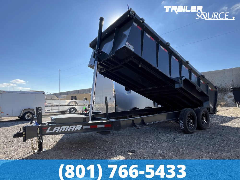 7x16 Lamar DT Telescopic 36" Sides 14K Dump Trailer