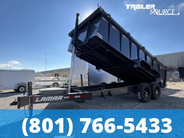 7x16 Lamar DT Telescopic 36" Sides 14K Dump Trailer