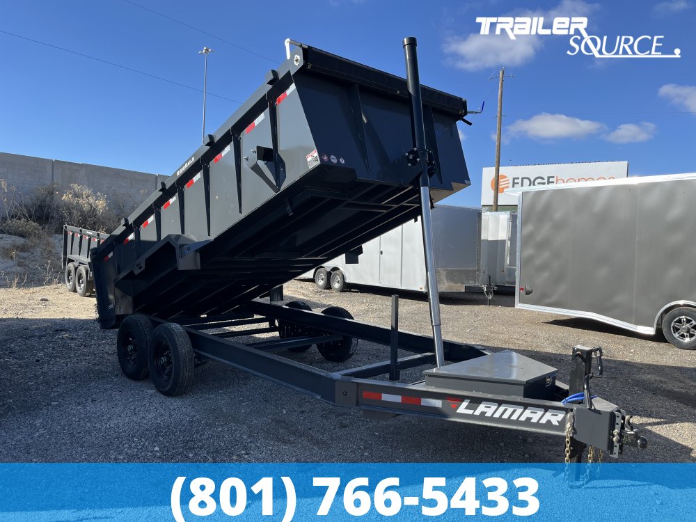 7x16 Lamar DT Telescopic 36" Sides 14K Dump Trailer