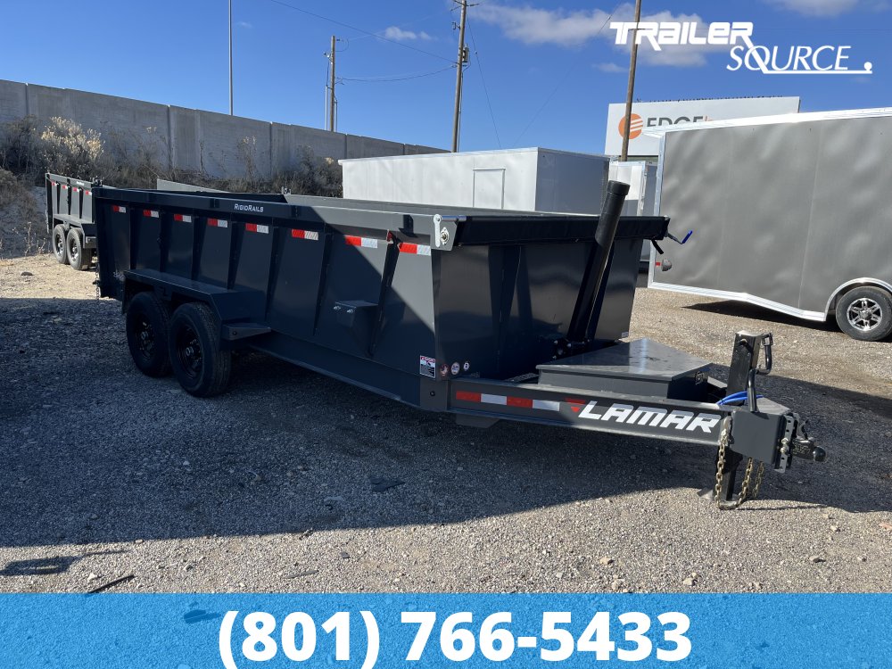 7x16 Lamar DT Telescopic 36" Sides 14K Dump Trailer