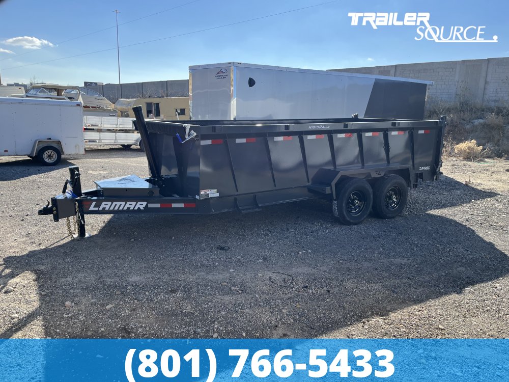 7x16 Lamar DT Telescopic 36" Sides 14K Dump Trailer