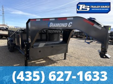 7x16 Diamond C LPT-GN 210 Gooseneck Dump Trailer - 32" Sides - 23K GVWR - Board Brackets, Hydraulic Jack(s)