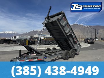 7x14 Diamond C LPT 207 Dump Trailer - 32" Sides - 15.5K GVWR - 14 Ply Tires, Long Arm Tarp