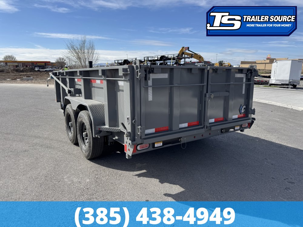 7x14 Diamond C LPT 207 Dump Trailer - 32" Sides - 15.5K GVWR - 14 Ply Tires, Long Arm Tarp