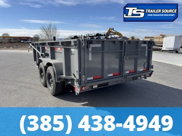 7x14 Diamond C LPT 207 Dump Trailer - 32" Sides - 15.5K GVWR - 14 Ply Tires, Long Arm Tarp