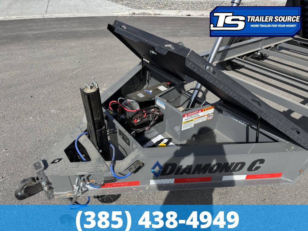 7x14 Diamond C LPT 207 Dump Trailer - 32" Sides - 15.5K GVWR - 14 Ply Tires, Long Arm Tarp