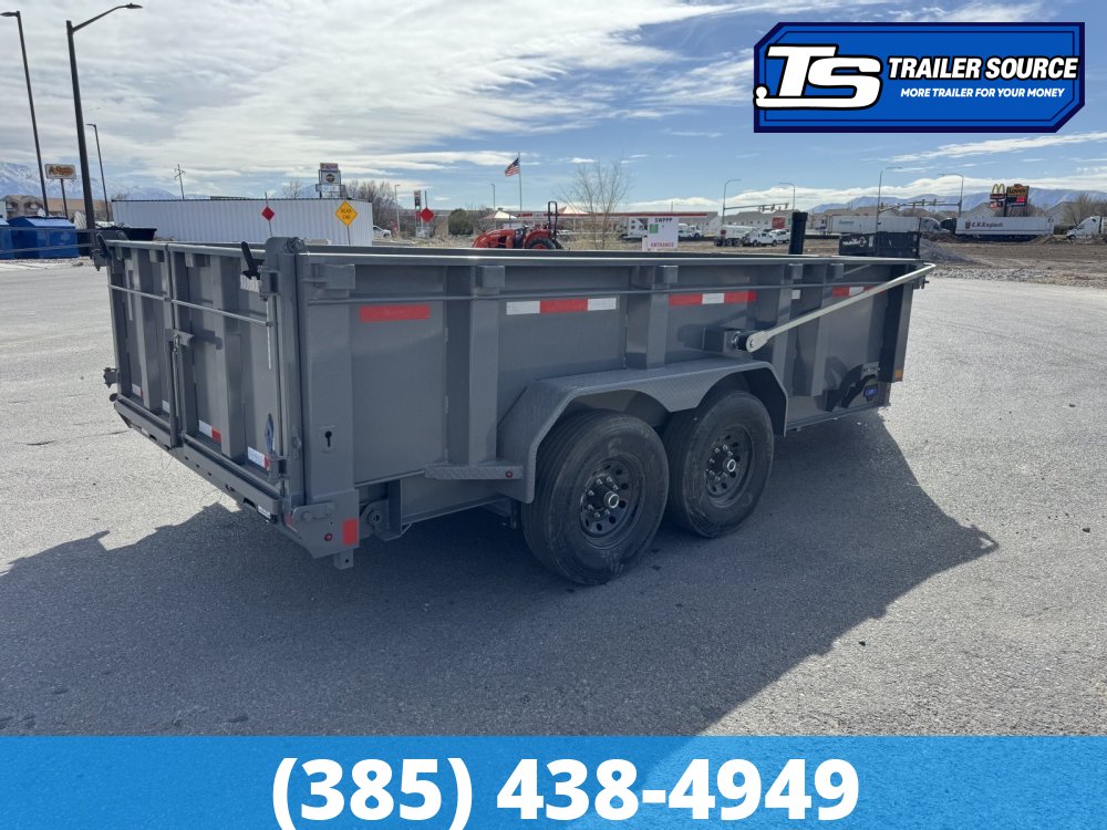 7x14 Diamond C LPT 207 Dump Trailer - 32" Sides - 15.5K GVWR - 14 Ply Tires, Long Arm Tarp