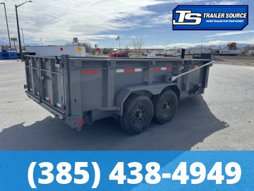7x14 Diamond C LPT 207 Dump Trailer - 32" Sides - 15.5K GVWR - 14 Ply Tires, Long Arm Tarp