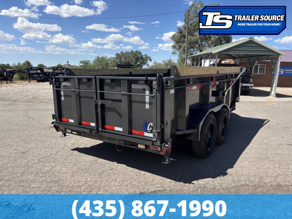 7x14 Diamond C LPT 208 Pacesetter Pkg Dump Trailer - 32" Sides - 18K GVWR - 7 Gauge Floor and Walls, ABS Brakes, Board Brackets, Long Arm Tarp, Solar Panel, Stabilizer Jacks