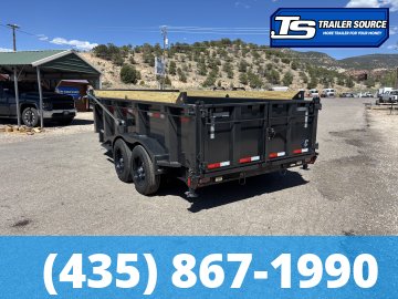 7x14 Diamond C LPT 208 Pacesetter Pkg Dump Trailer - 32" Sides - 18K GVWR - 7 Gauge Floor and Walls, ABS Brakes, Board Brackets, Long Arm Tarp, Solar Panel, Stabilizer Jacks
