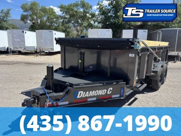 7x14 Diamond C LPT 208 Pacesetter Pkg Dump Trailer - 32" Sides - 18K GVWR - 7 Gauge Floor and Walls, ABS Brakes, Board Brackets, Long Arm Tarp, Solar Panel, Stabilizer Jacks