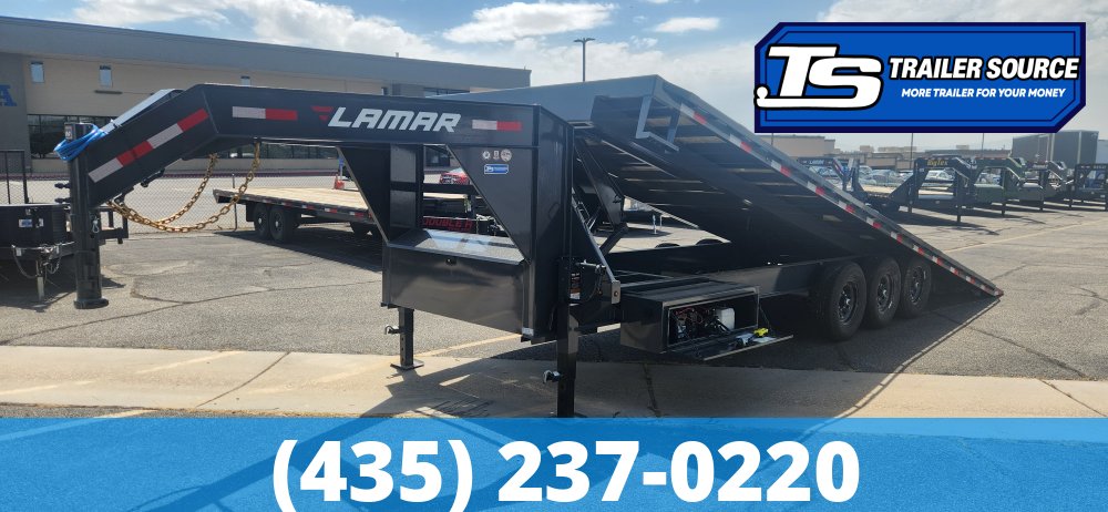 8.5x26 Lamar FA Gooseneck Deckover Tilt Trailer - 21K GVWR - Winch Plate