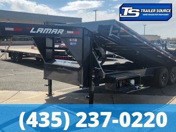 8.5x26 Lamar FA Gooseneck Deckover Tilt Trailer - 21K GVWR - Winch Plate
