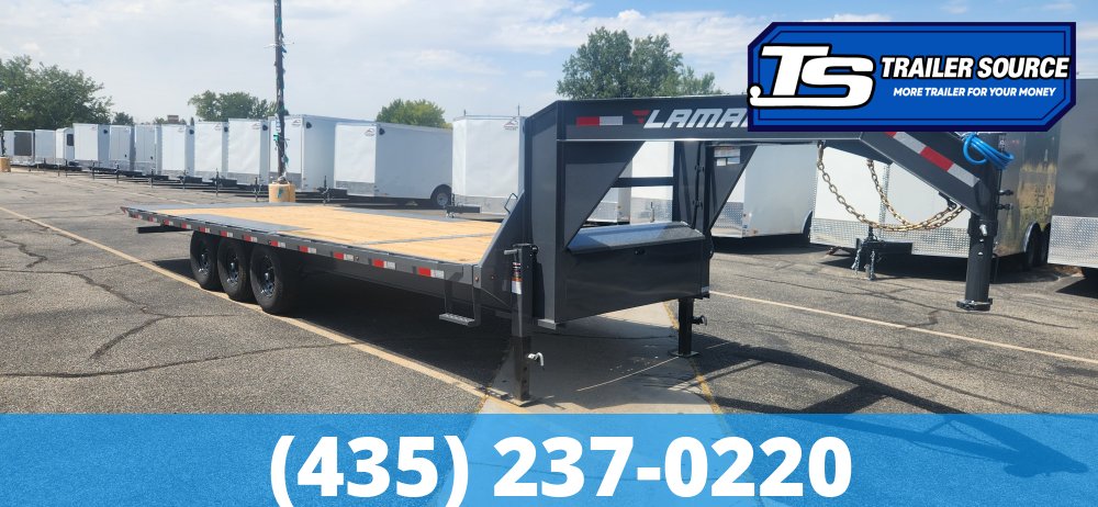 8.5x26 Lamar FA Gooseneck Deckover Tilt Trailer - 21K GVWR - Winch Plate