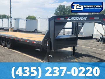 8.5x26 Lamar FA Gooseneck Deckover Tilt Trailer - 21K GVWR - Winch Plate