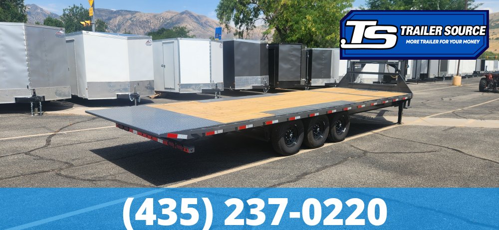8.5x26 Lamar FA Gooseneck Deckover Tilt Trailer - 21K GVWR - Winch Plate