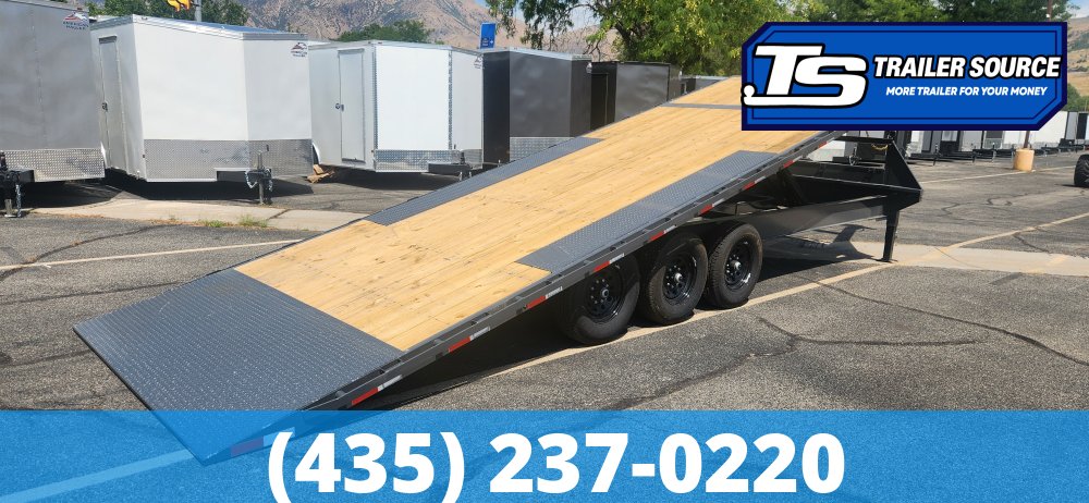 8.5x26 Lamar FA Gooseneck Deckover Tilt Trailer - 21K GVWR - Winch Plate