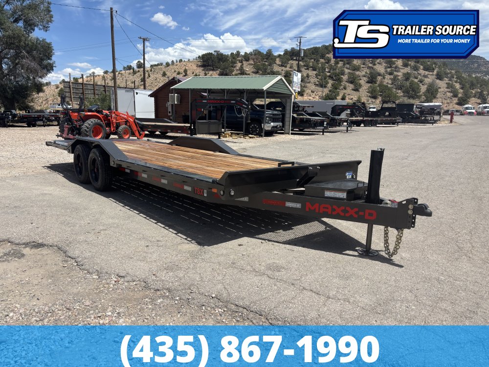 8.5x24 Maxx-D T8X Wide Body w/ Drive Over Fenders Power Tilt Trailer - 17.5K GVWR - Hydraulic Jack(s), Winch Plate